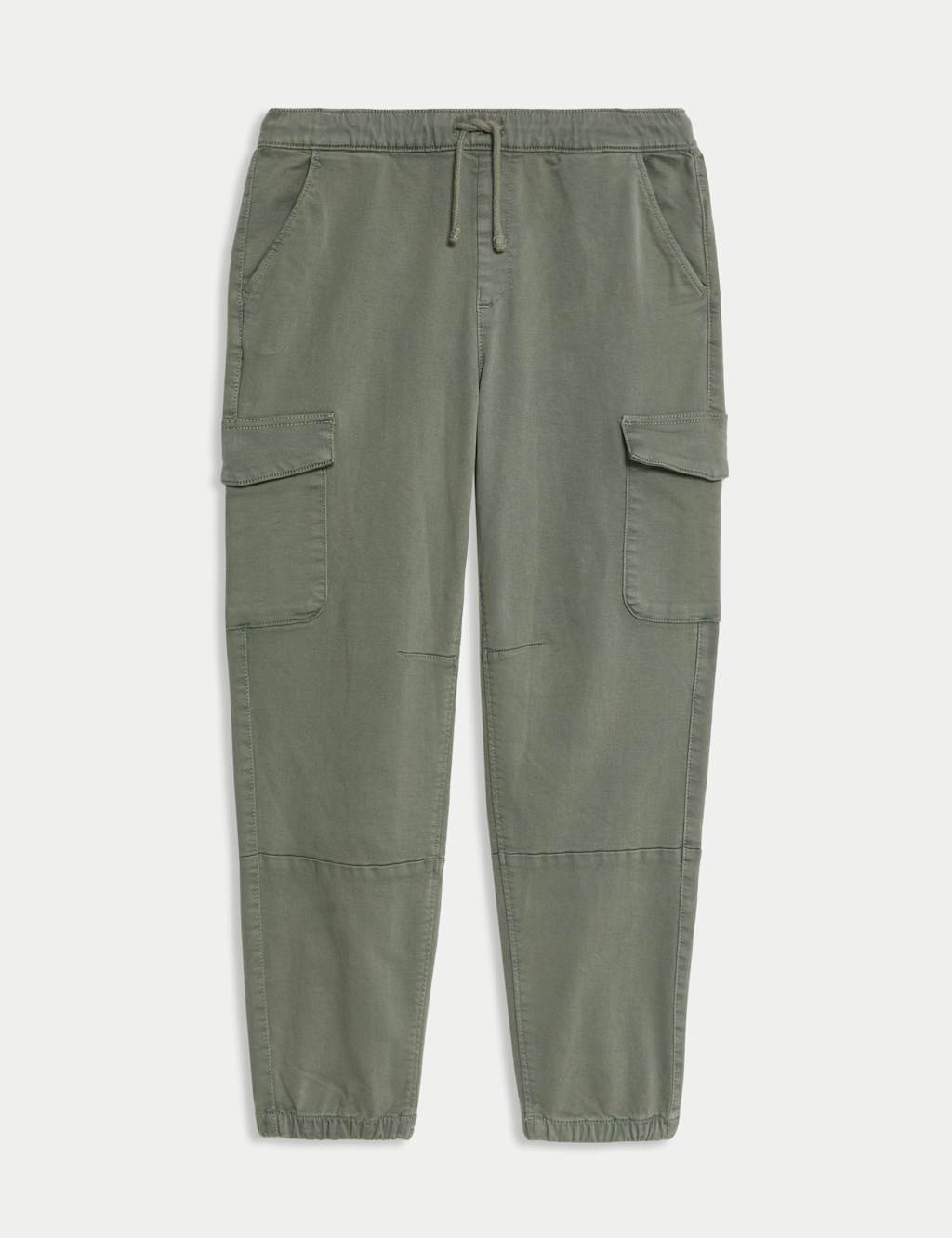 M&S Cotton Rich Cargo Trousers (6-16 Yrs) Green