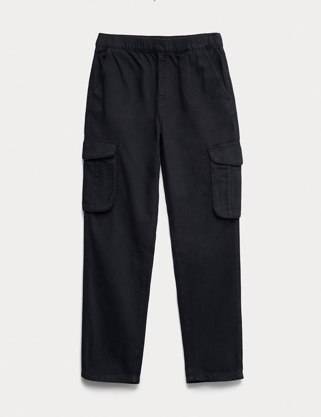 M&S Pure Cotton Woven Cargo Trousers (6-16 Yrs) Black