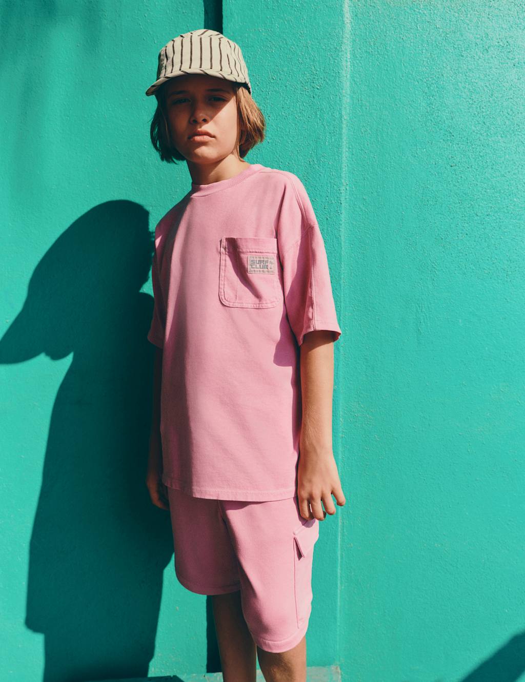 M&S Boys Cotton Rich Surf Club T-Shirt & Shorts Set (6-16 Yrs) - 15-16 Years - Pink