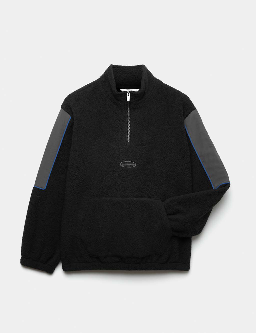 M&S Boys Fleece Overhead Jacket (6-16 Yrs) - 6-7 Years - Black