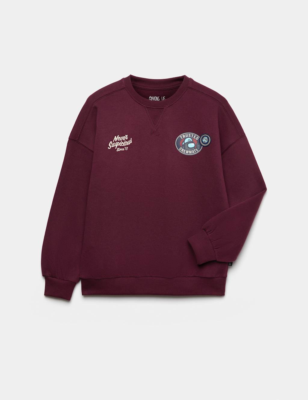 M&S Boys Cotton Rich Among Us Graphic T-Shirt (6-16 Yrs) - 12-13 Years - Burgundy