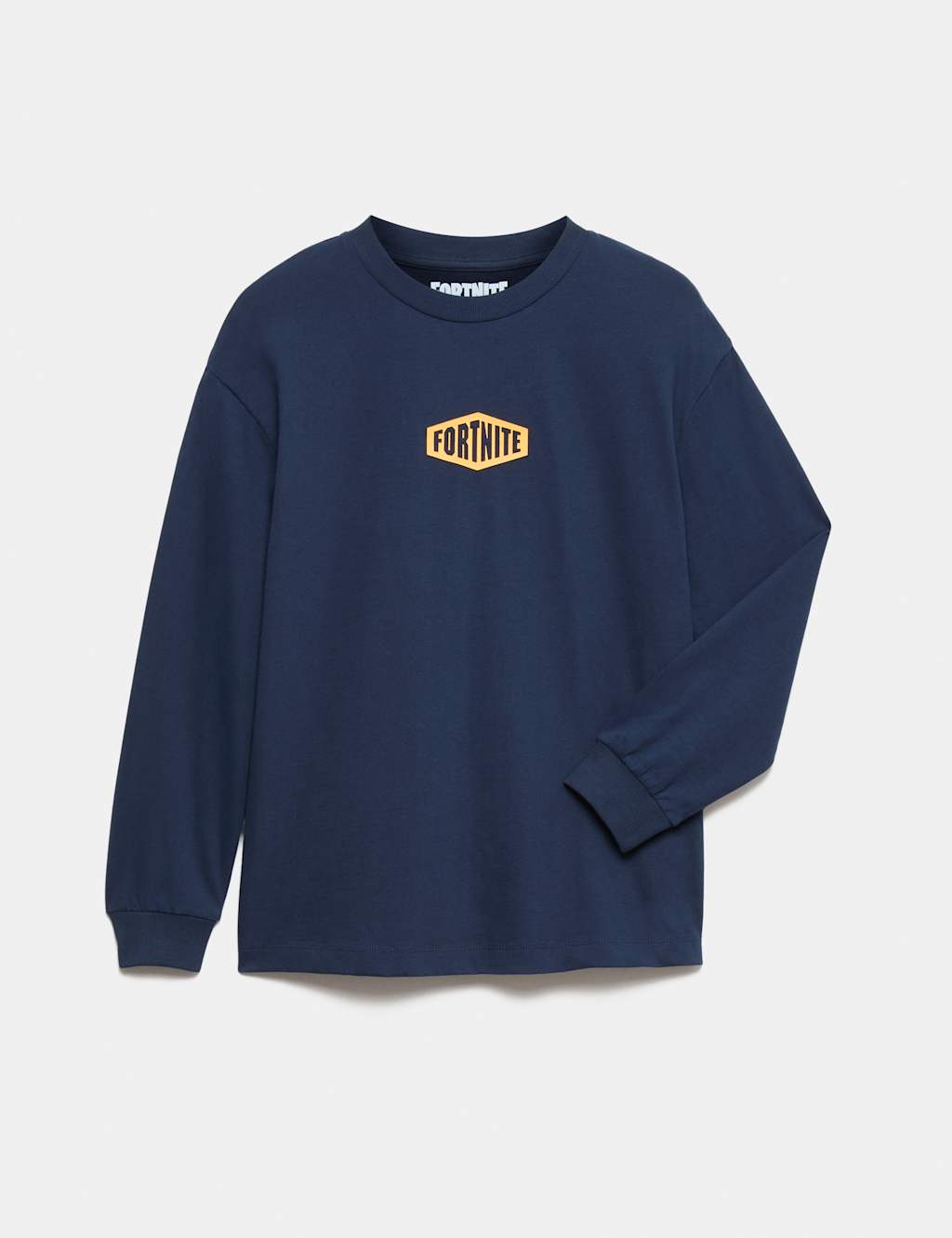 M&S Boys Pure Cotton Fortnite Graphic Top (6-16 Yrs) - 12-13 Years - Navy