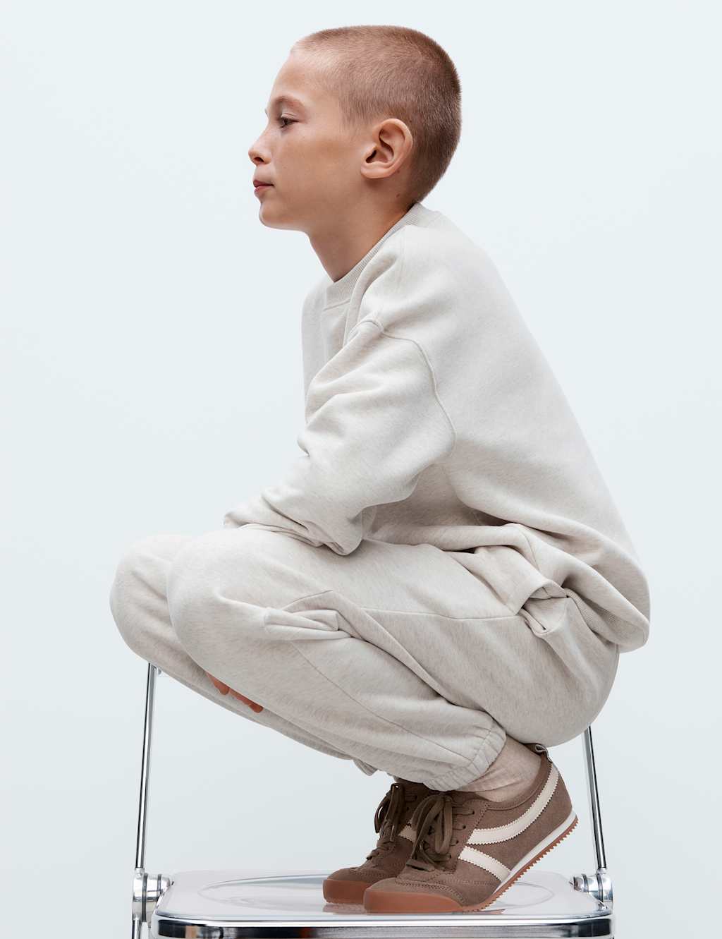 M&S Boys Cotton Rich Joggers (6-16 Yrs) - 15-16 Years - Oatmeal