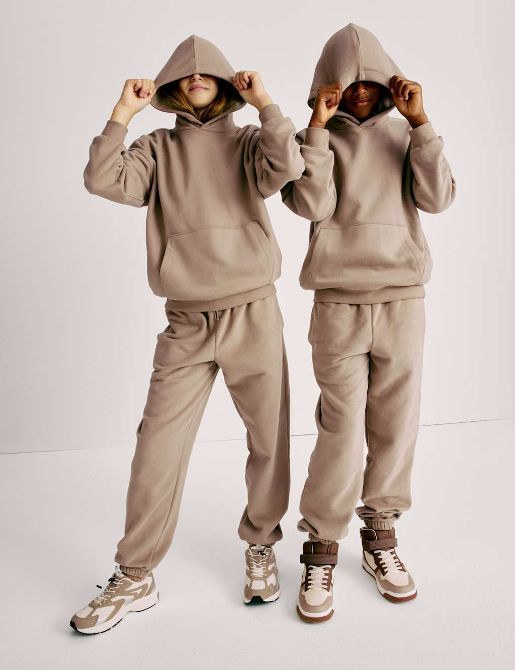 M&S Cotton Rich Joggers (6-16 Yrs) Putty