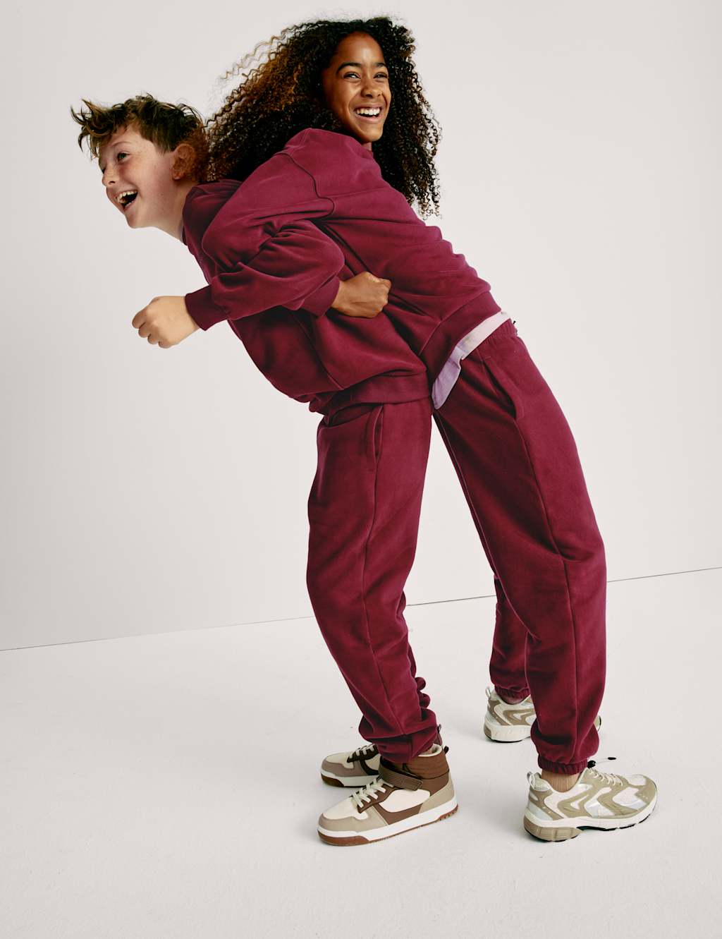 M&S Cotton Rich Joggers (6-16 Yrs) Claret