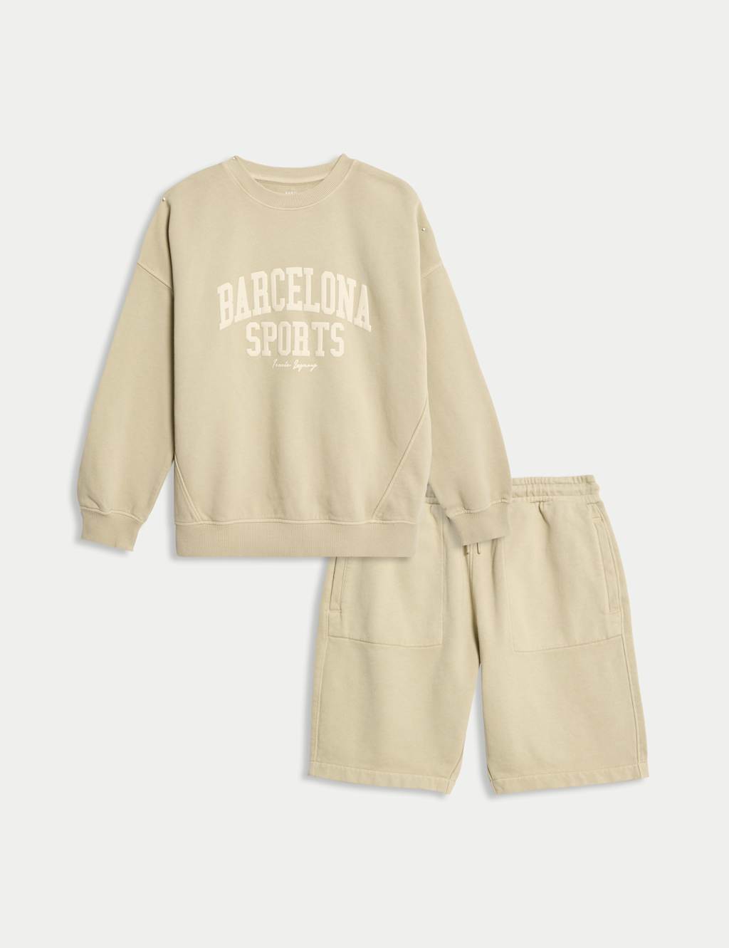 2pc Pure Cotton Graphic Sweatshirt and Shorts (2-16 Yrs)