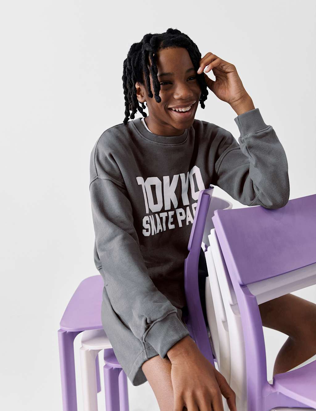 2pc Pure Cotton Graphic Sweatshirt and Shorts (2-16 Yrs)