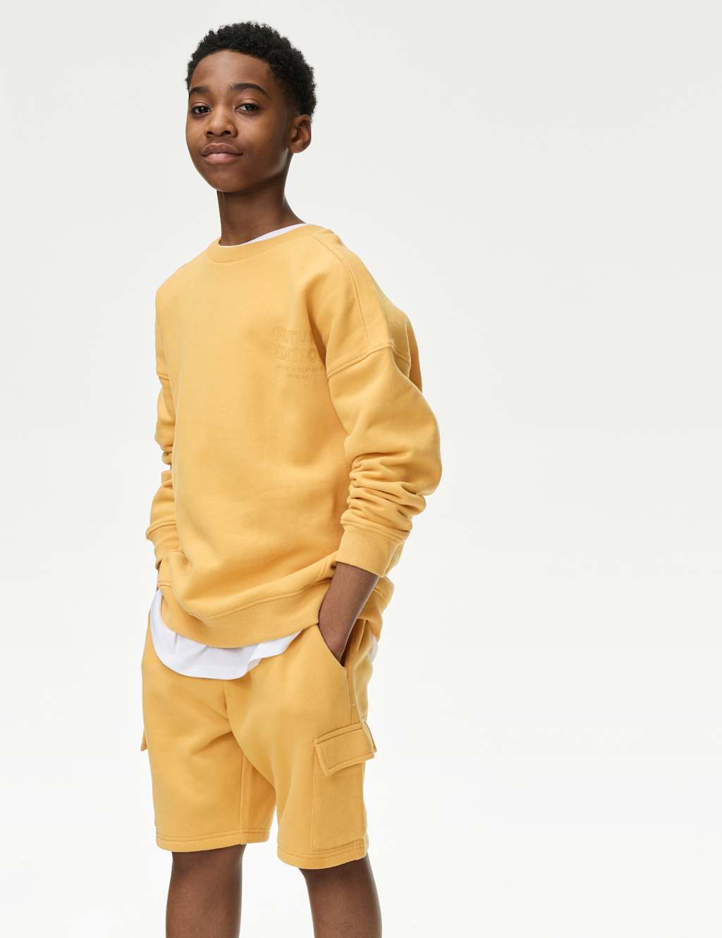 2pc Cotton Rich Sweatshirt and Shorts Set (2-16 Yrs)