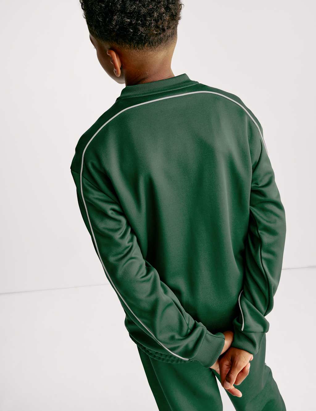 M&S Tricot Slogan Zip Sweatshirt (6-16 Yrs) Green