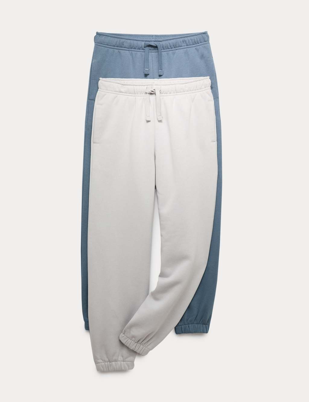 M&S 2 Pack Cotton Rich Joggers (6-16 Yrs) Grey Mix