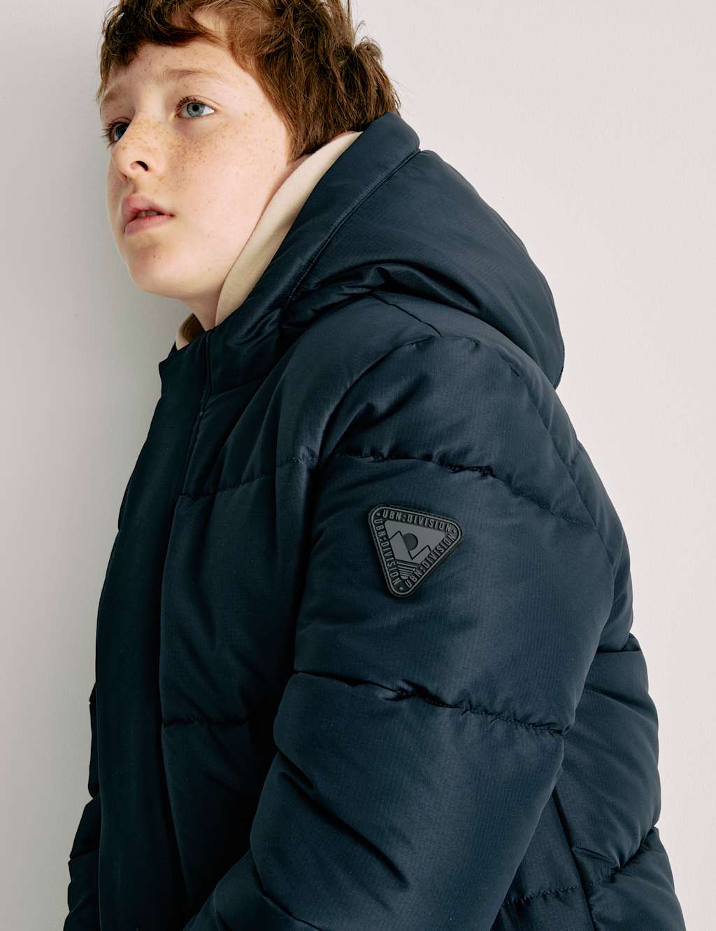M&S Longline Padded Coat (6-16 Yrs) Navy