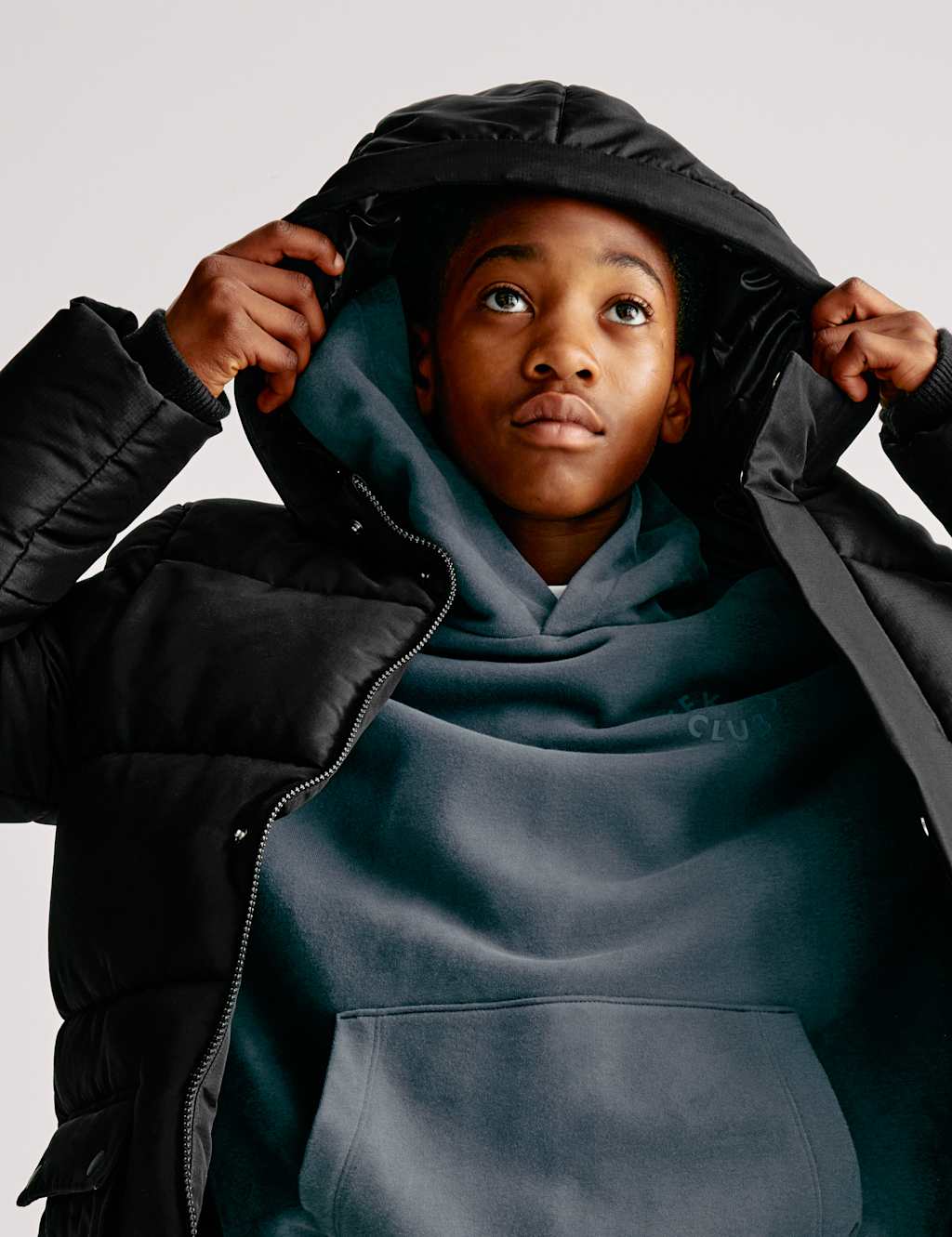 M&S Longline Padded Coat (6-16 Yrs) Black