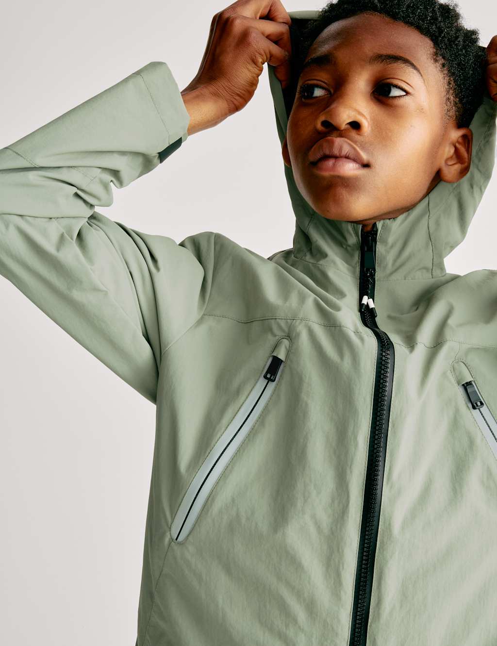 M&S Stormwear Hooded Jacket (6-16 Yrs) Khaki