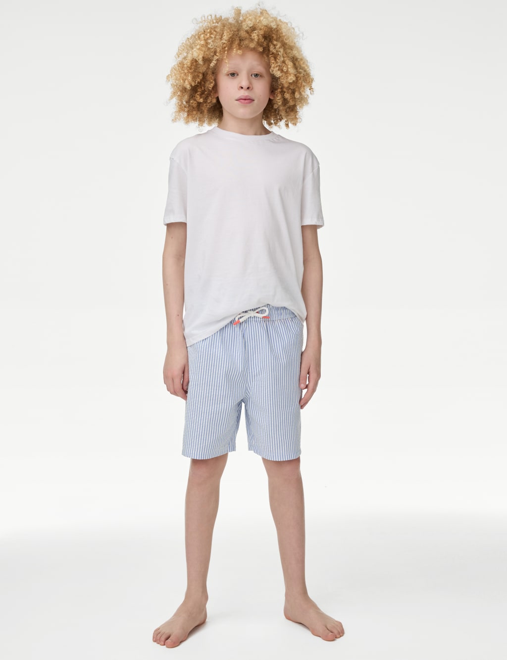 Cotton Blend Striped Swim Shorts (6-16 Yrs)