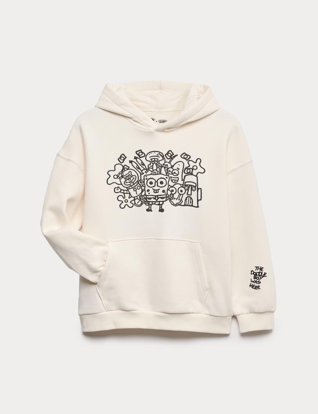 M&S Collection Boys Doodle Boy™ x SpongeBob SquarePants™ Print Hoodie (2-16 Yrs) - 9-10Y - Ecru, Ecru