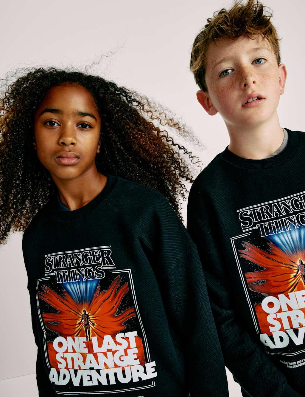 M&S Cotton Rich Stranger Things Sweatshirt (6-16 Yrs) Black