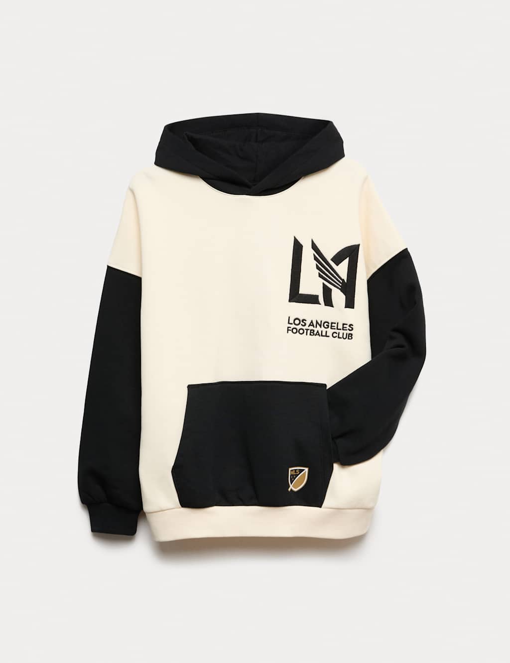 M&S Cotton Rich LAFC Graphic Hoodie (6-16 Yrs) Ecru Mix