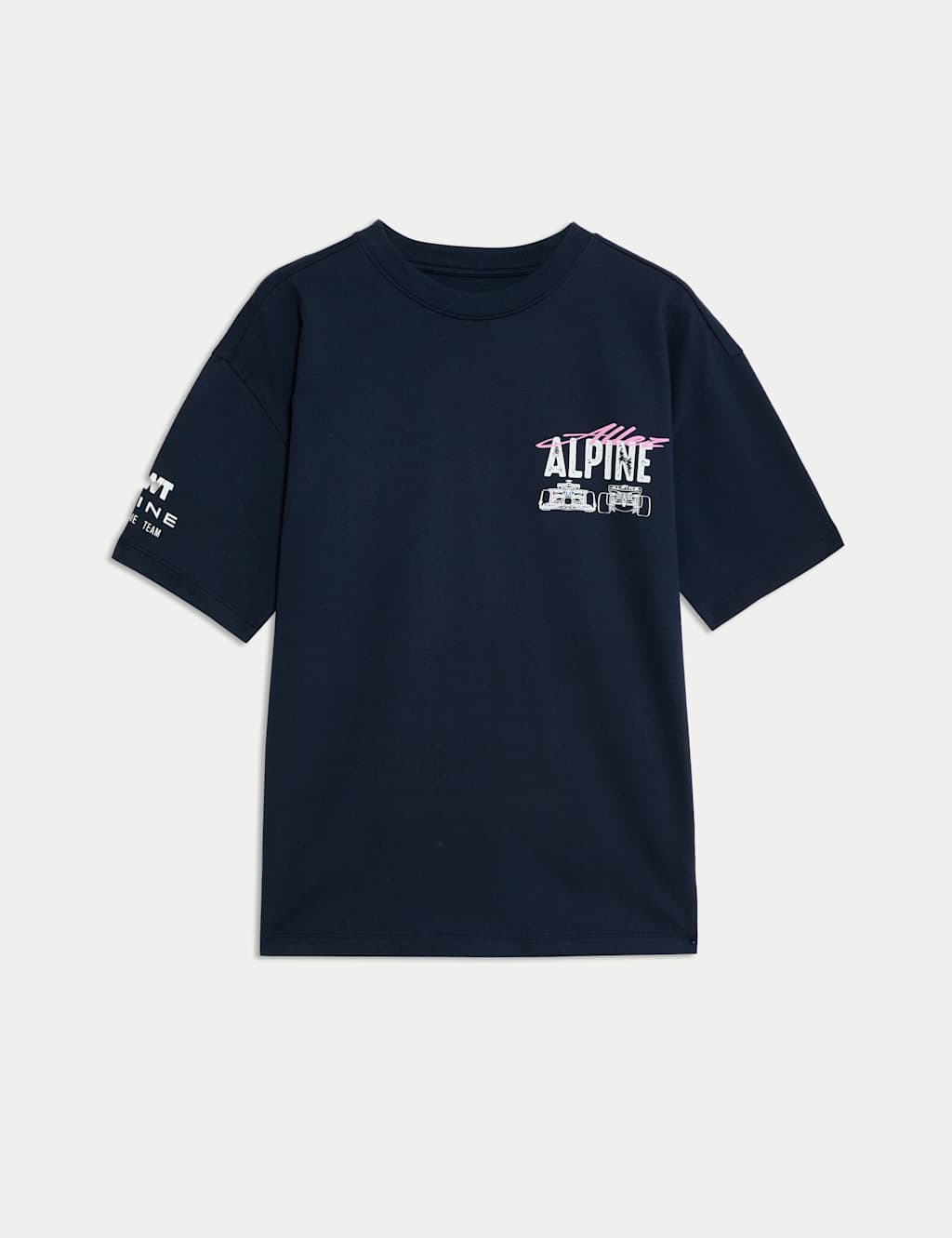 M&S Pure Cotton BWT Alpine T-Shirt (6-16 Yrs) Navy