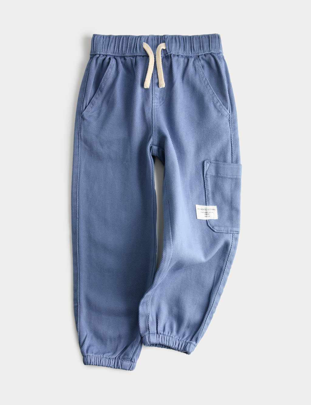 M&S Boys Relaxed Denim Cargo Jeans (2-8 Yrs) - 7-8 Years - Slate Blue