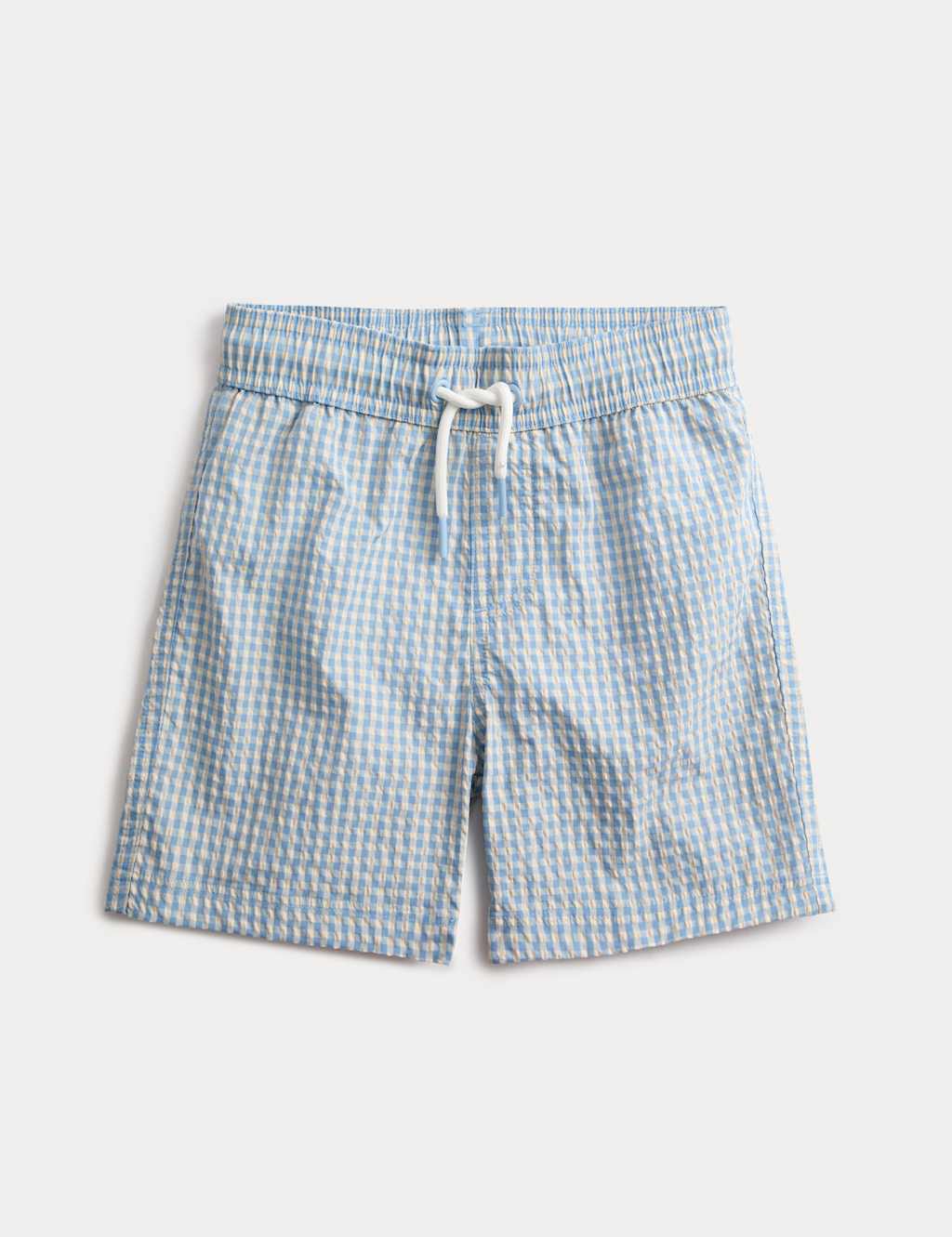 M&S Boys Seersucker Gingham Swim Shorts (2-8 Yrs) - 2-3 Years - Blue
