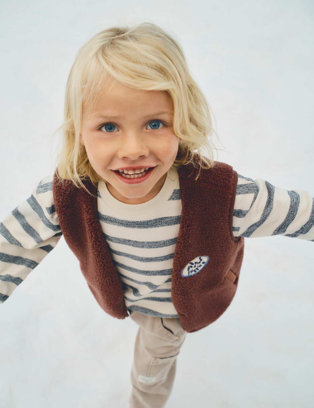 M&S Pure Cotton Heavyweight Striped Top (2-8Yrs) Dark Graphite