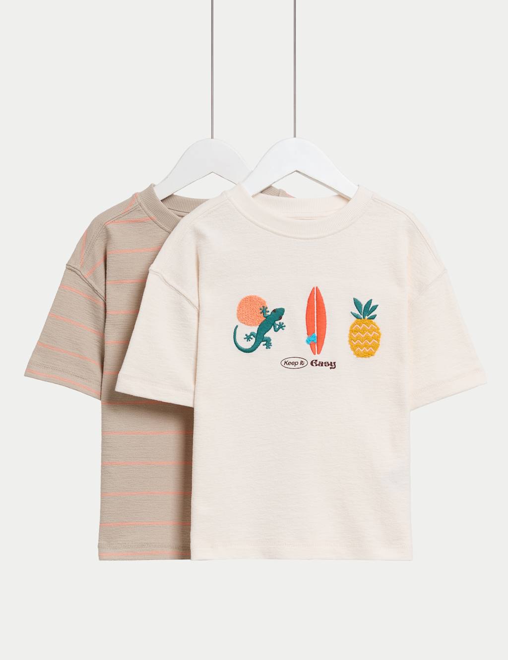 2pk Pure Cotton Assorted T-Shirts (2-8 Yrs)