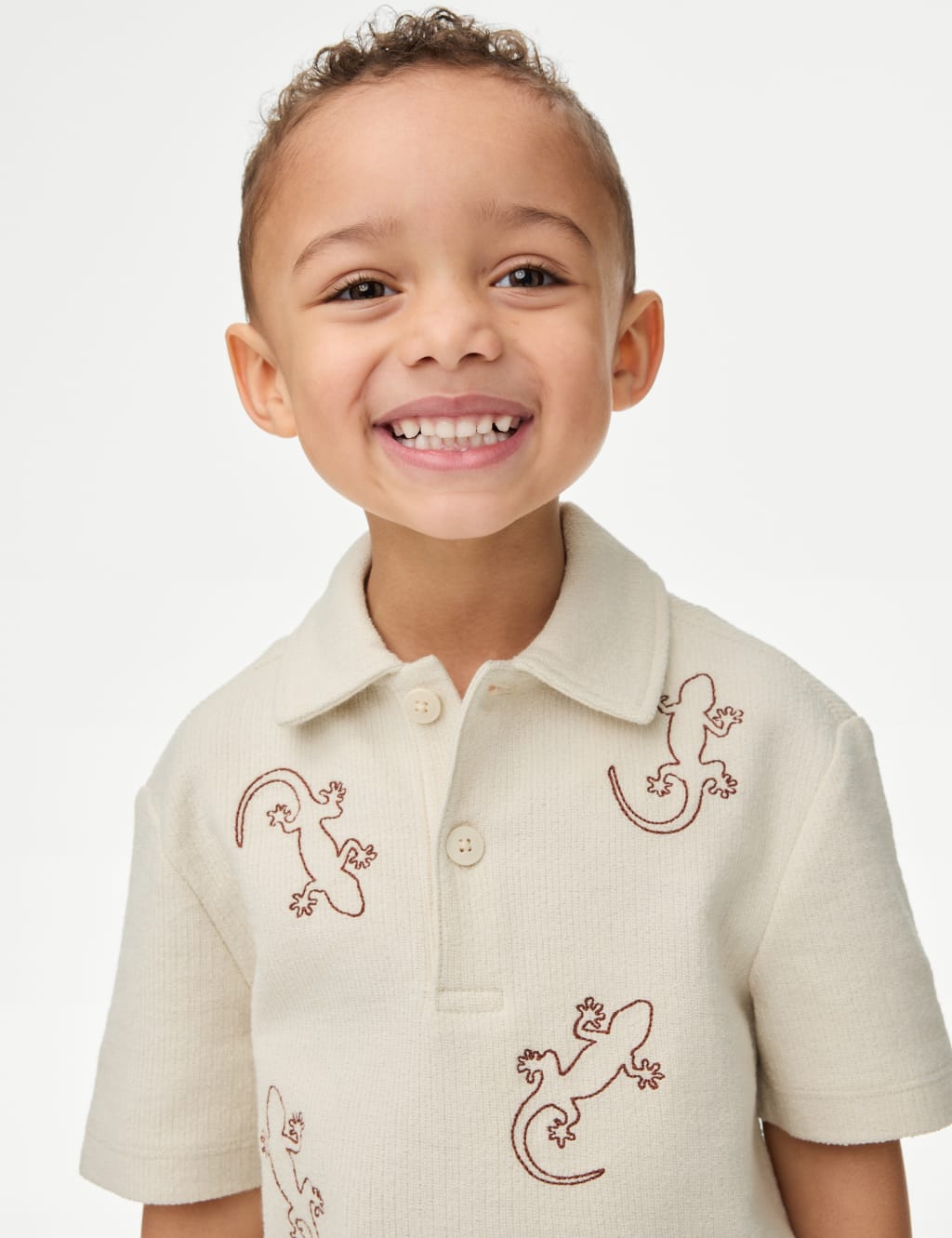 Cotton Rich Embroidered Polo Shirt (1-8 Yrs)