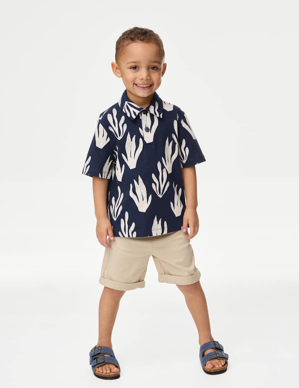 Pure Cotton Printed Polo Shirt (1-8 Yrs)