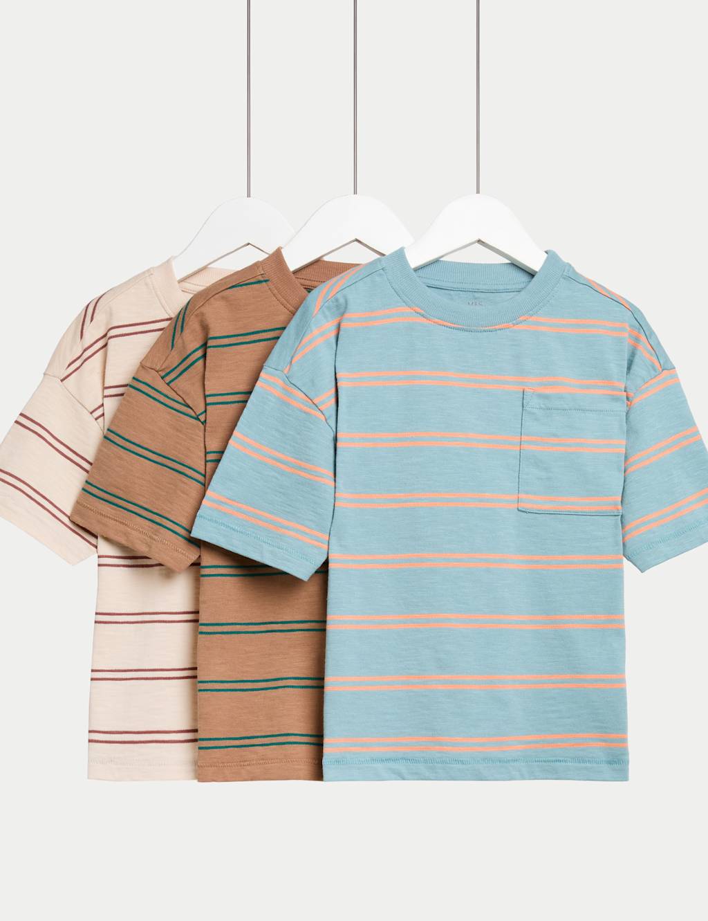 3pk Pure Cotton Striped T-Shirts (2-8 Yrs)