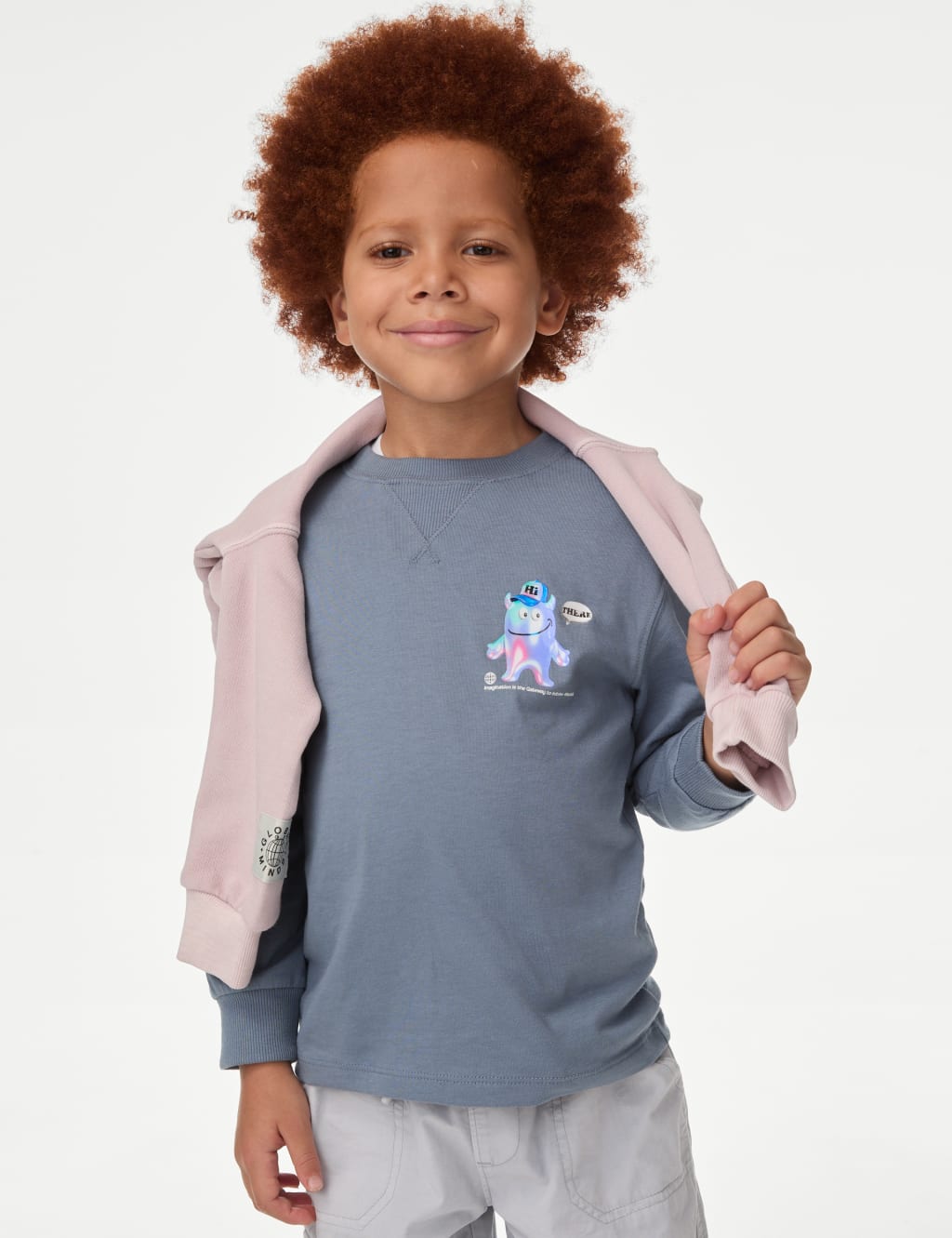 Pure Cotton Monster Print Top (2-8 Yrs)