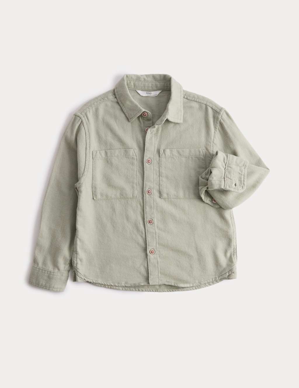 M&S Pure Cotton Shirt (2-8 Yrs) Green