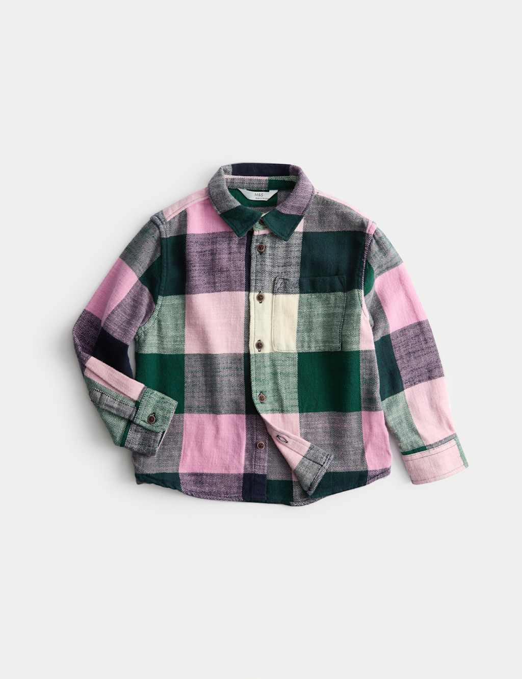 M&S Pure Cotton Checked Shirt (2-8 Yrs) Multi