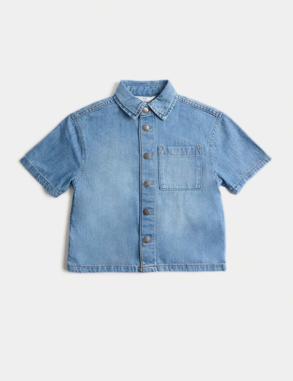 M&S Boys Pure Cotton Denim Shirt (2-8 Yrs) - 2-3 Years