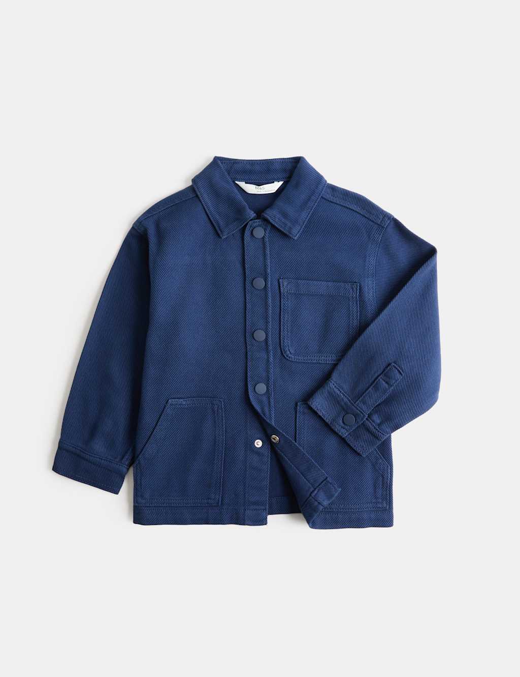 M&S Boys Pure Cotton Denim Overshirt (2-8 Yrs) - 7-8 Years - Blue