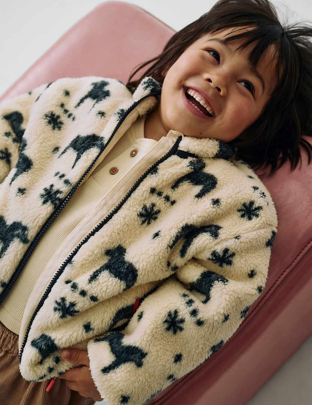 M&S x Binky Borg Horse Print Jacket (1-10 Yrs) Neutral