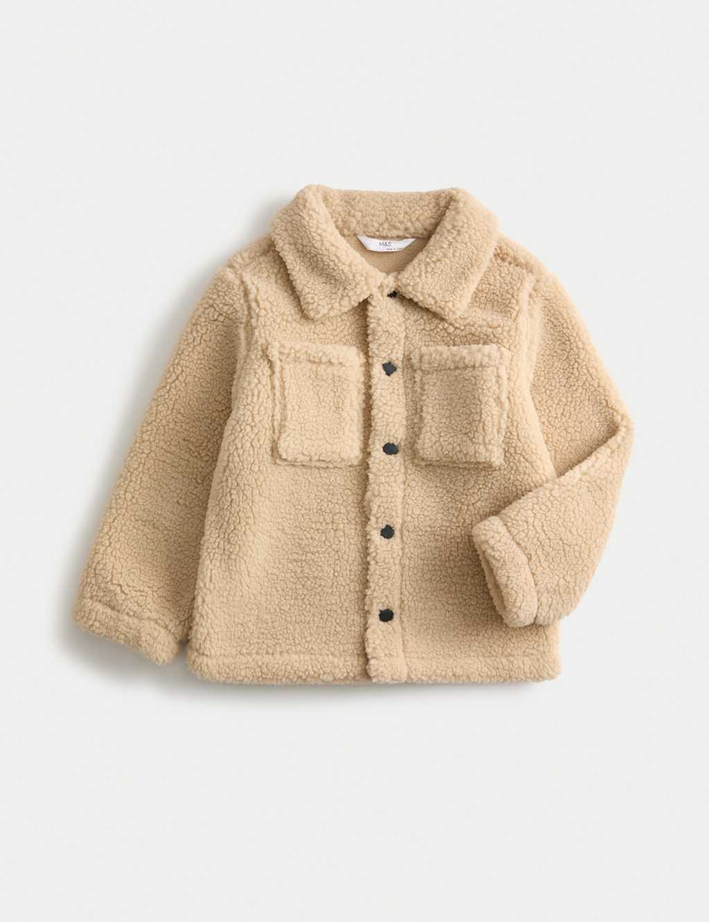 M&S Borg Fleece Lined Shacket (2-8 Yrs) Neutral