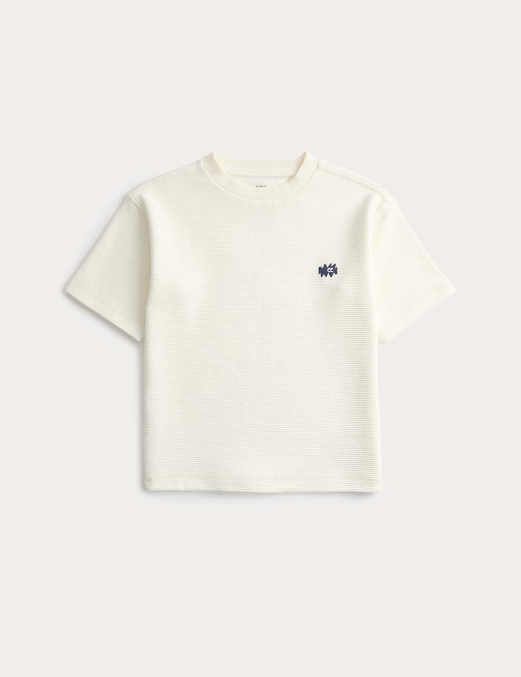 M&S Boys Pure Cotton Ribbed T-Shirt (2-8 Yrs) - 7-8 Years - White
