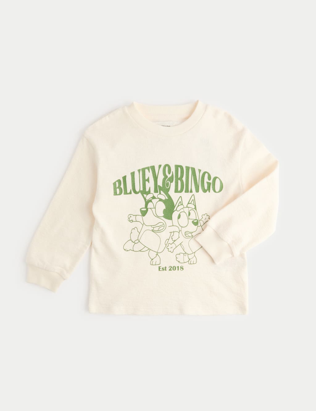 M&S Pure Cotton Bluey Top (2-8 Yrs) Ecru