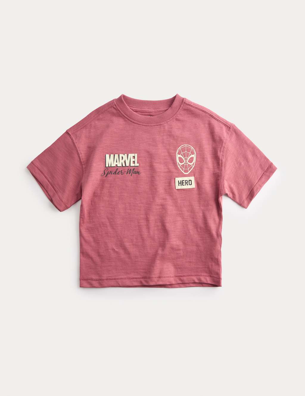 M&S Boys Pure Cotton Spider-Man T-Shirt (2-8 Yrs) - 2-3 Years - Berry