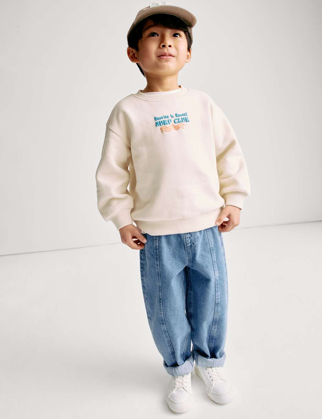 Pure Cotton Relaxed Balloon Leg Jeans (2-8 Yrs)