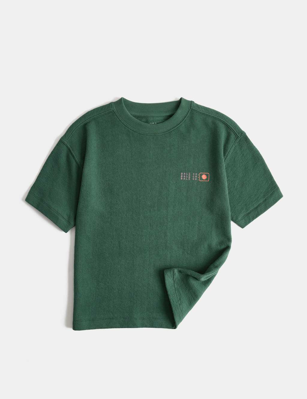 M&S Boys Pure Cotton Textured Graphic T-Shirt (2-8 Yrs) - 2-3 Years - Green