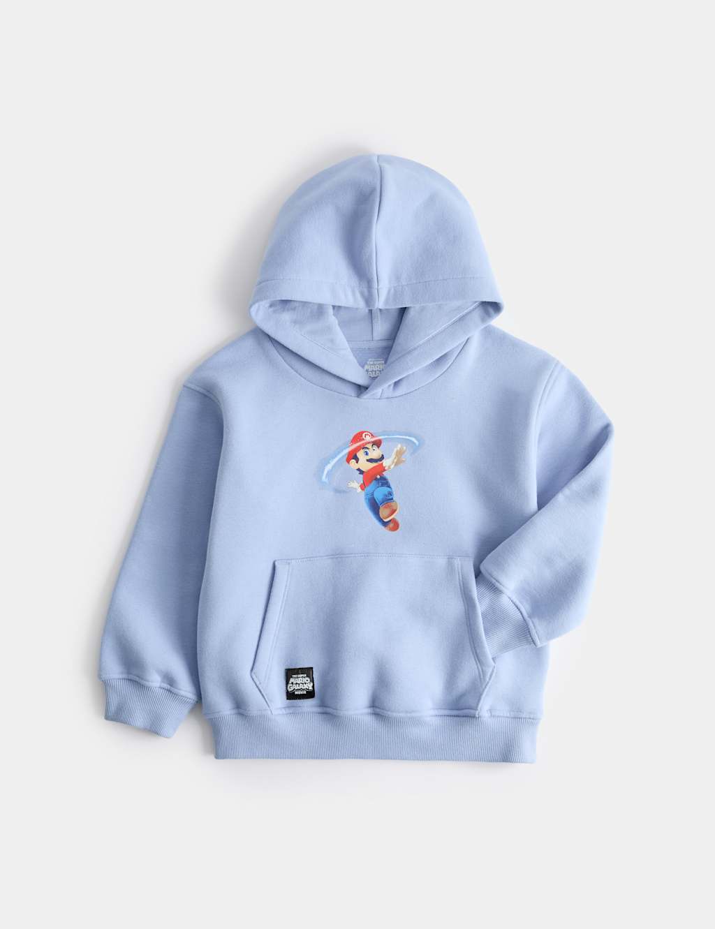 M&S Boys Cotton Rich Super Mario Movie Hoodie (2-8 Yrs) - 7-8 Years - Blue Mix