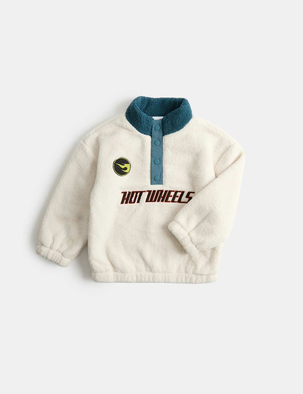 M&S Boys Borg Fleece Lined Hot Wheels Jacket (2-8 Yrs) - 2-3 Years - Cream Mix