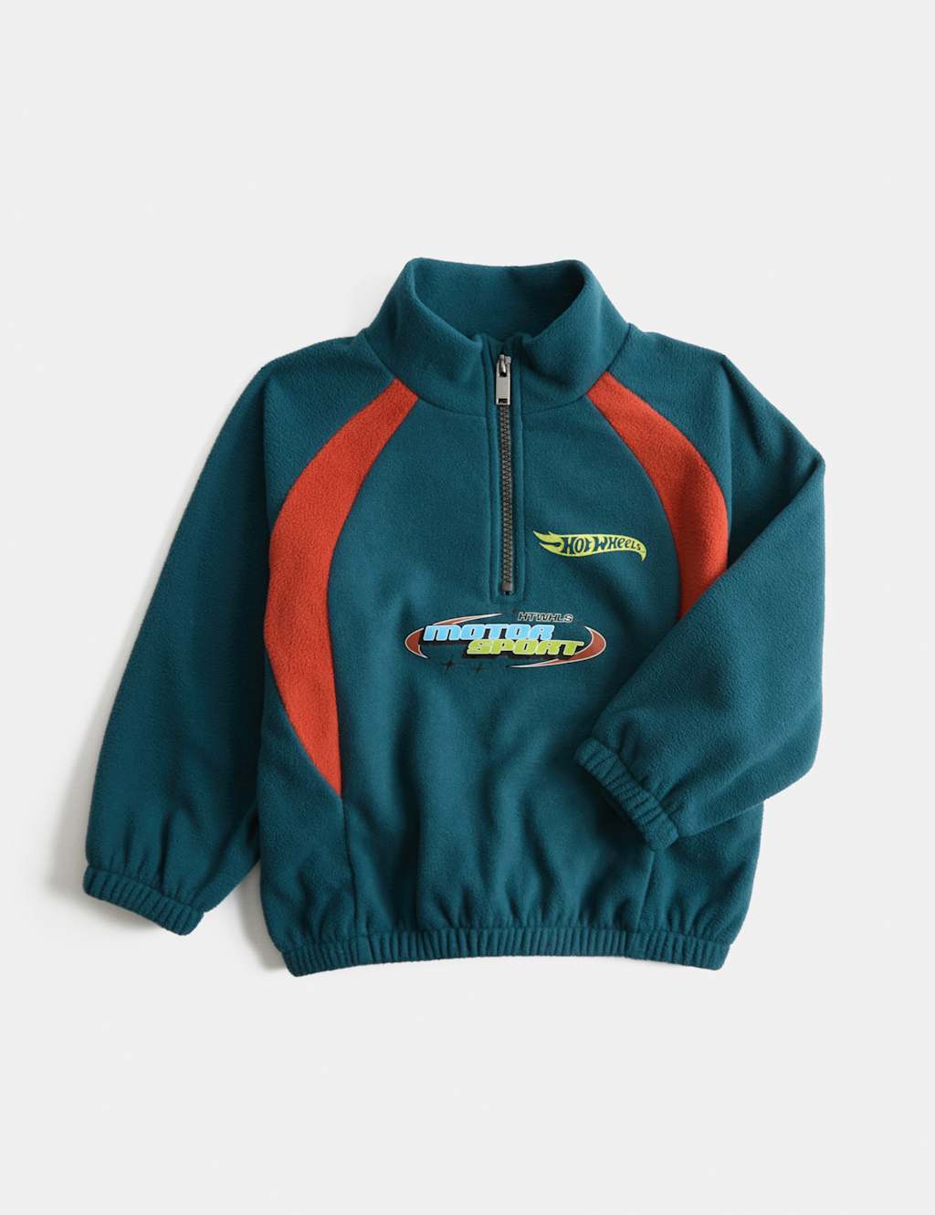M&S Boys Fleece Hot Wheels Half Zip Jacket (2-8 Yrs) - 2-3 Years - Green Mix