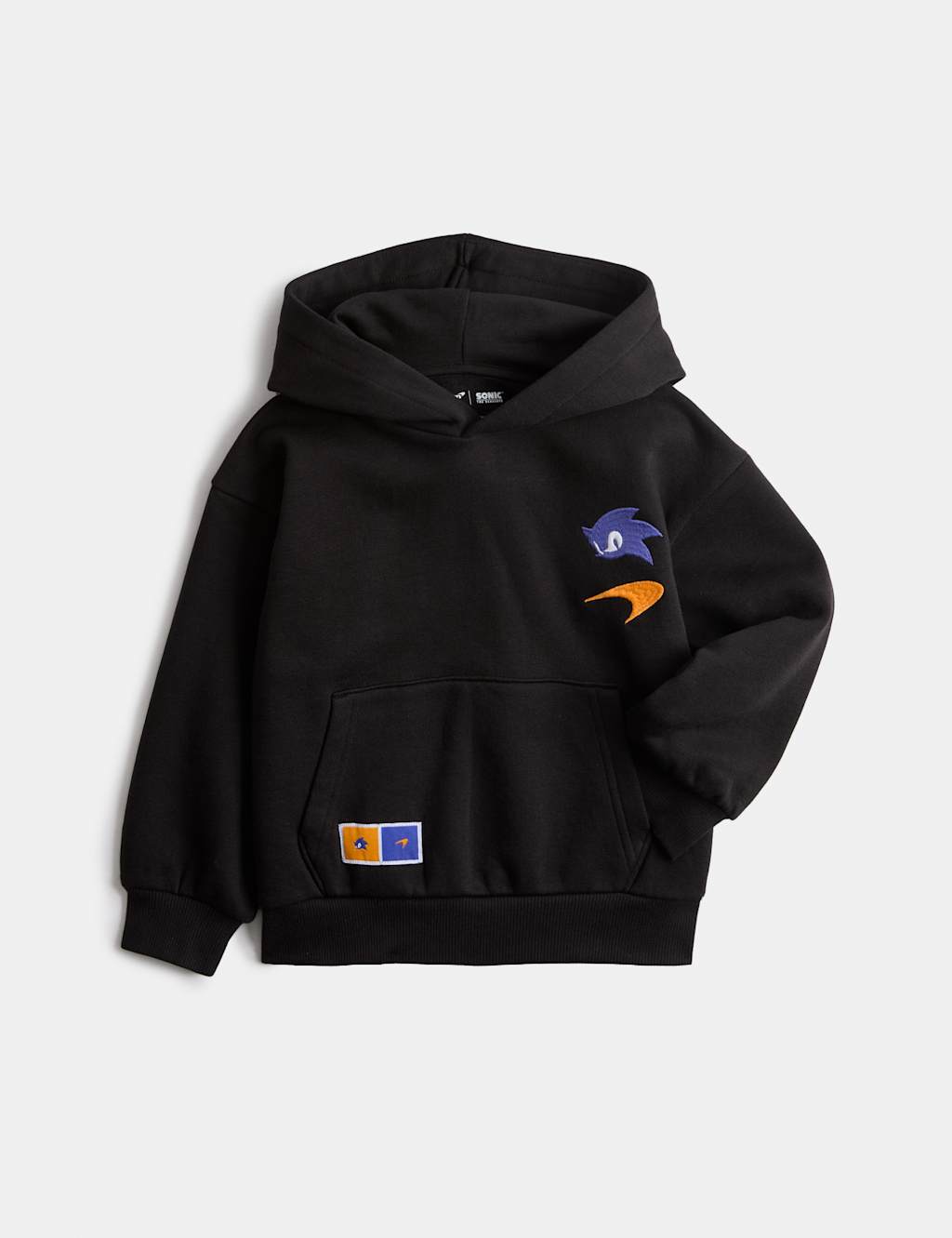 M&S Boys Cotton Rich Sonic X McLaren Hoodie (2-8 Yrs) - 6-7 Years - Black Mix