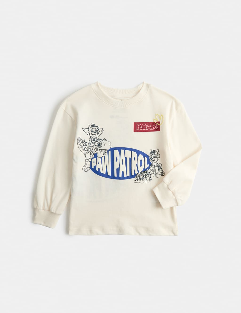 M&S Boys Pure Cotton PAW Patrol Top (2-8 Yrs) - 2-3 Years - Ecru