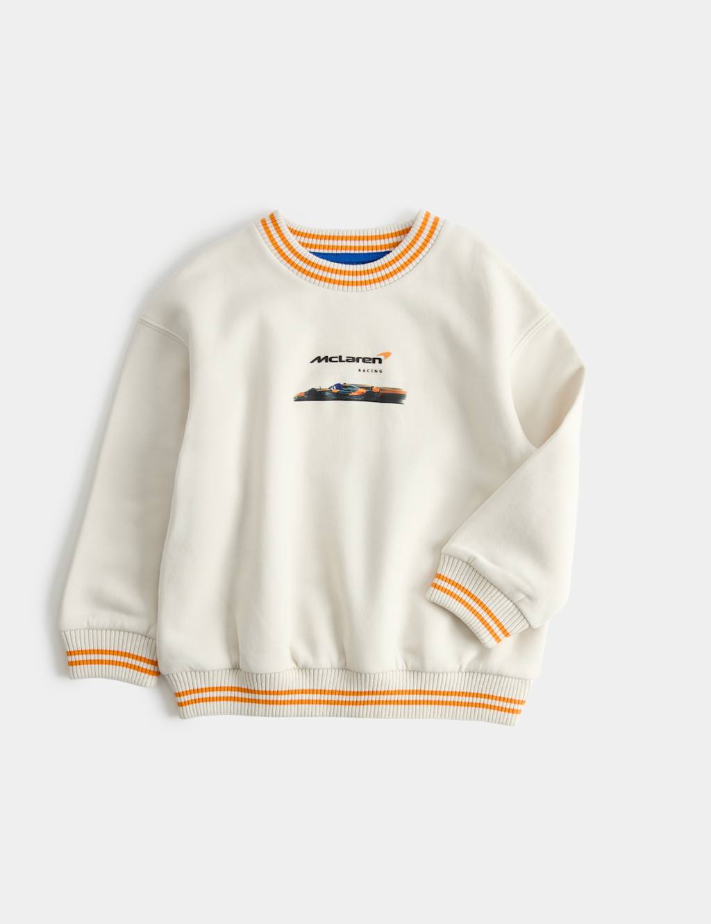 M&S Boys Cotton Rich Sonic X McLaren Sweatshirt - 4-5 Years - Ecru Mix