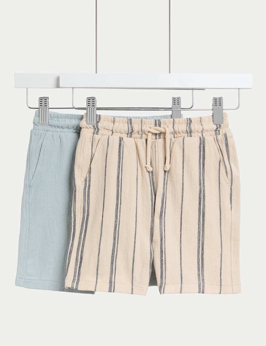 2pk Pure Cotton Striped Shorts (2-8 Yrs)