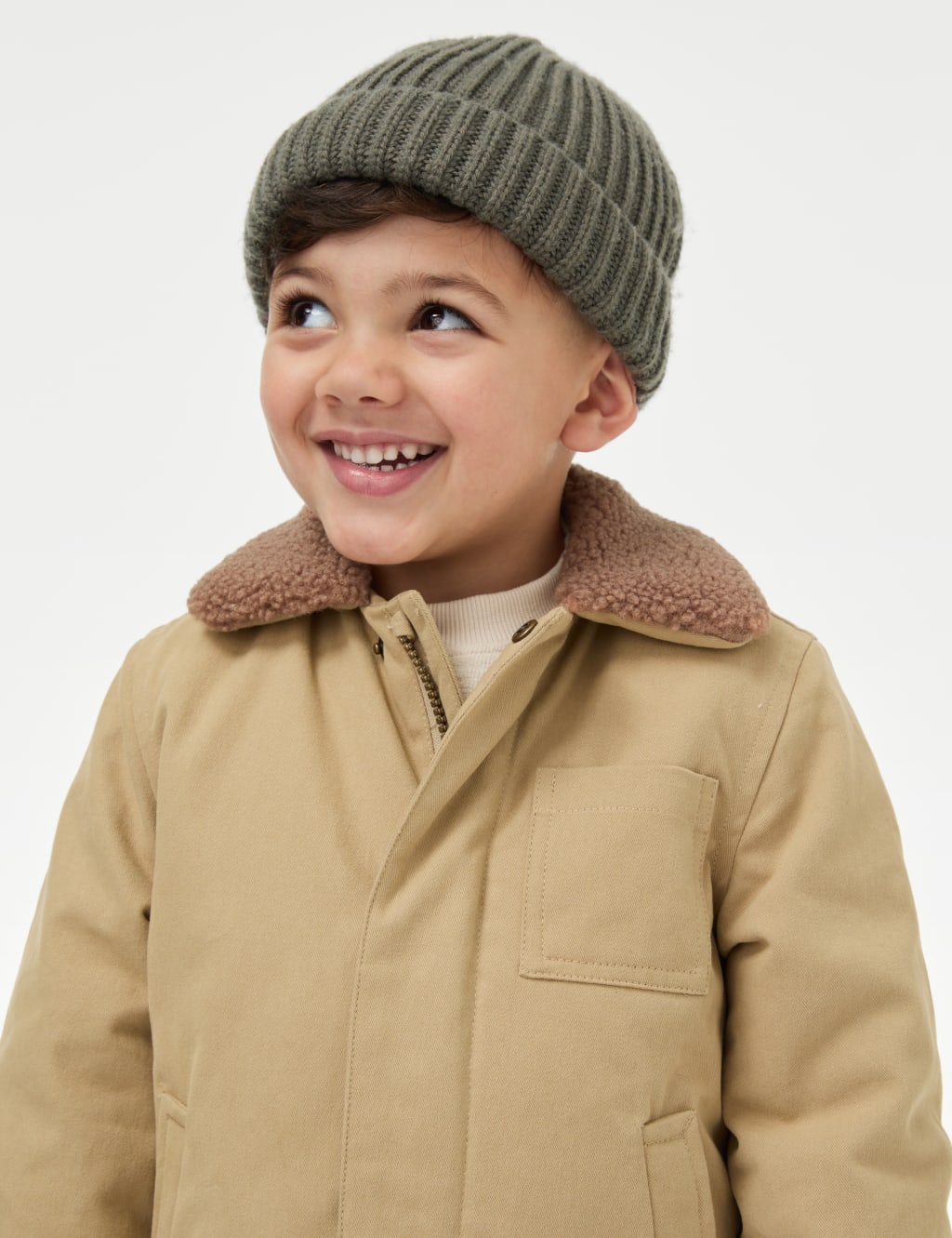 Boys Cream Coats at M S