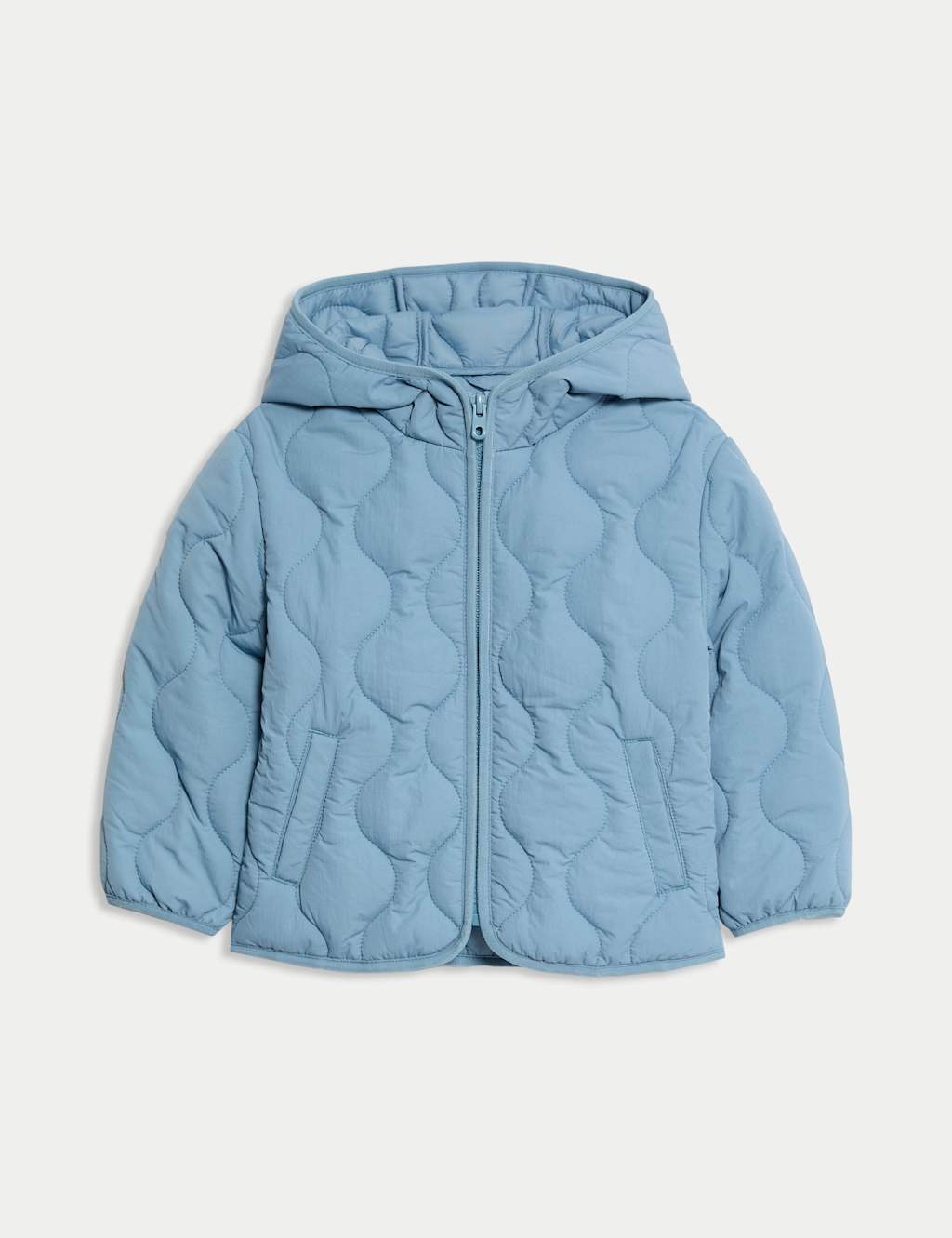 M&S Boys Lightweight Quilted Padded Coat (2-8 Yrs) - 7-8 Years - Blue